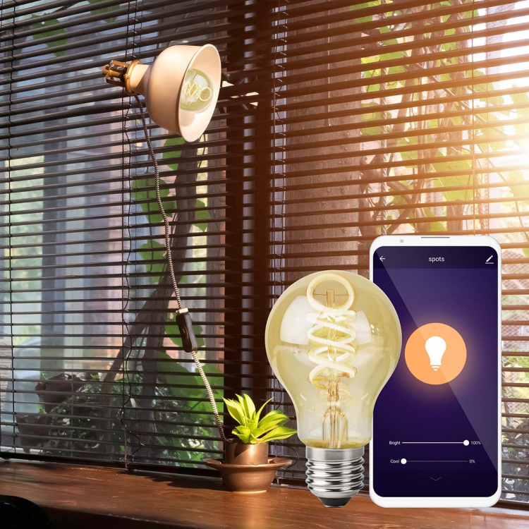 Nedis SmartLife LED Glødepære | E27 | 360 lm | 4.90 W | Varm til kølig hvid | 1800 - 6500 K | Glas | Android™ / IOS | Pære | 1 stk