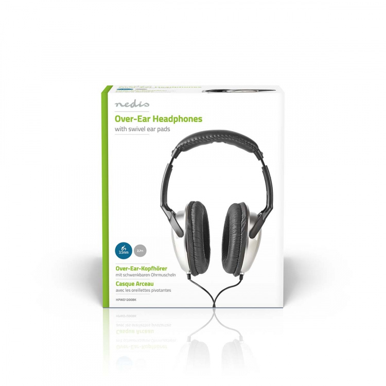 Nedis Over-Ear Kablede Hovedtelefoner | 3.5 mm | Kabellængde: 2.70 m | Volumenkontrol | Sort / Sølv