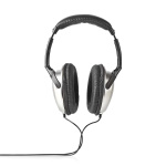 Nedis Over-Ear Kablede Hovedtelefoner | 3.5 mm | Kabellængde: 6.00 m | Volumenkontrol | Sort / Sølv