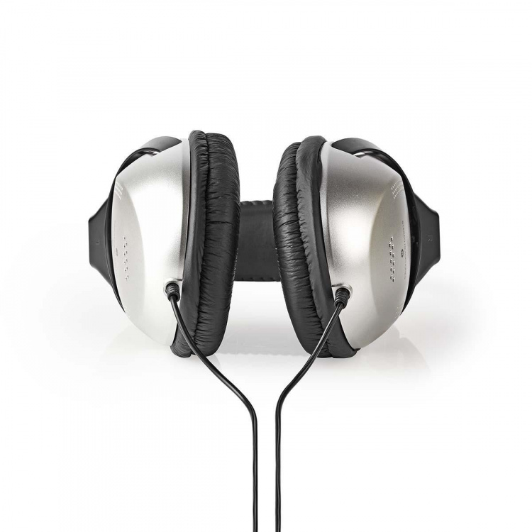 Nedis Over-Ear Kablede Hovedtelefoner | 3.5 mm | Kabellængde: 6.00 m | Volumenkontrol | Sort / Sølv