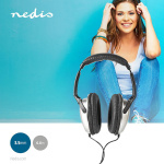 Nedis Over-Ear Kablede Hovedtelefoner | 3.5 mm | Kabellængde: 6.00 m | Volumenkontrol | Sort / Sølv