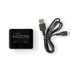 Nedis HDMI ™ Splitter | 2-Port port(s) | 2x HDMI™ Output | 4K@30Hz | 2.25 Gbps | ABS / PVC | Sort