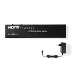 Nedis HDMI ™ Splitter | 16 port(s) | USB-A Female / 16x HDMI™ Output | 4K@60Hz | 18 Gbps | Metal | Antracit