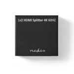 Nedis HDMI ™ Splitter | 2-Port port(s) | 2x HDMI™ Output | 4K@60Hz | 18 Gbps | Metal | Antracit