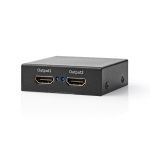 Nedis HDMI ™ Splitter | 2-Port port(s) | 2x HDMI™ Output | 4K@60Hz | 18 Gbps | Metal | Antracit