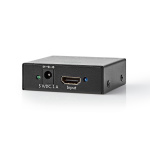 Nedis HDMI ™ Splitter | 2-Port port(s) | 2x HDMI™ Output | 4K@60Hz | 18 Gbps | Metal | Antracit