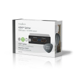 Nedis HDMI ™ Splitter | 2-Port port(s) | 2x HDMI™ Output | 4K@60Hz | 18 Gbps | Metal | Antracit
