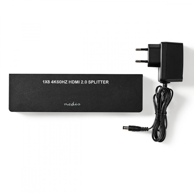 Nedis HDMI ™ Splitter | 8-Port port(s) | 8x HDMI™ Output | 4K@60Hz | 18 Gbps | Metal | Antracit