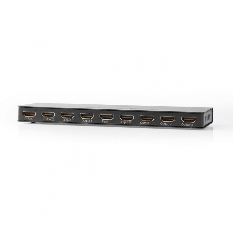 Nedis HDMI ™ Splitter | 8-Port port(s) | 8x HDMI™ Output | 4K@60Hz | 18 Gbps | Metal | Antracit