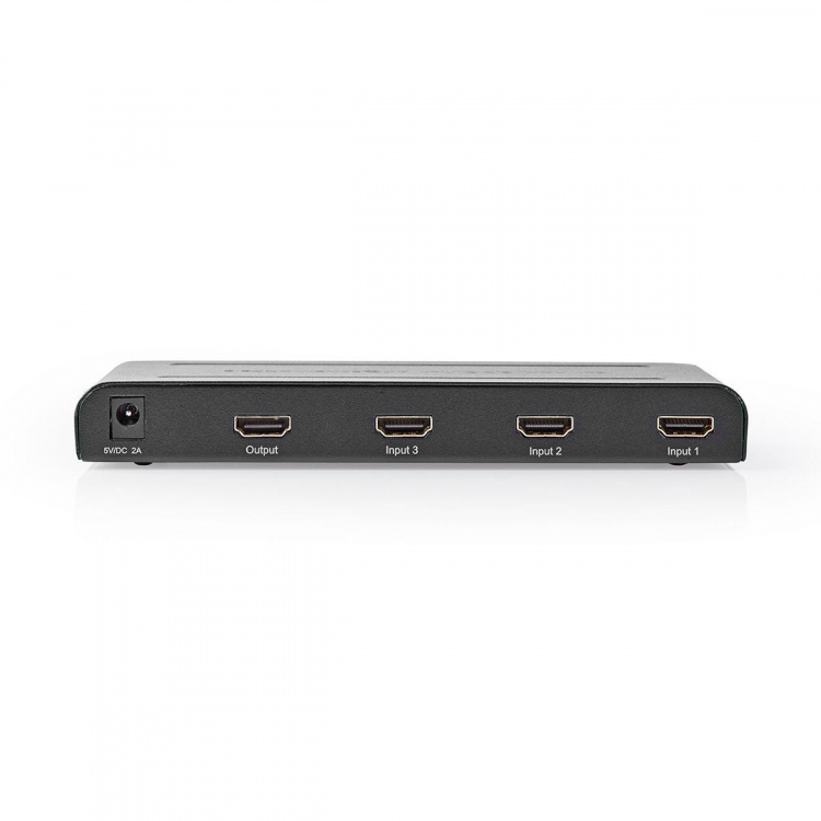 Nedis HDMI ™ switch | 3-Port port(s) | 3x HDMI™ Input | 1x HDMI™ Output | 4K@60Hz | 18 Gbps | Fjernstyret | Metal | Antracit