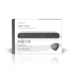 Nedis HDMI ™ switch | 3-Port port(s) | 3x HDMI™ Input | 1x HDMI™ Output | 4K@60Hz | 18 Gbps | Fjernstyret | Metal | Antracit