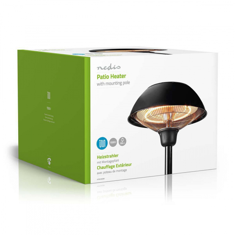 Nedis Terrassevarmer | 1500 W | 1 Heat Indstilling | Fald over beskyttelse | IP34 | Sort
