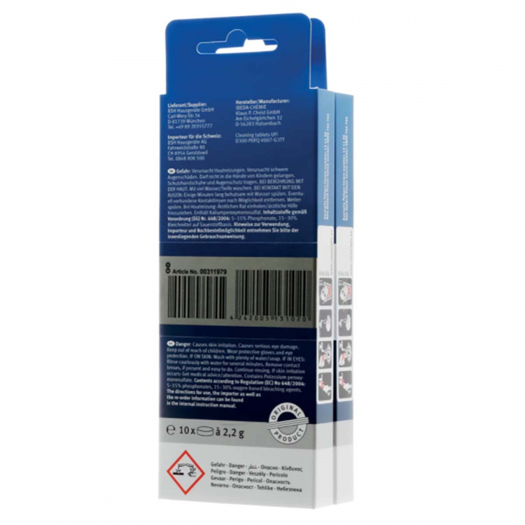 Bosch Rengøringtablet Kaffemaskine / Coffee Pad and Espresso Machine 20 stk