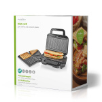 Nedis Multi Grill | Grill / Sandwich / Waffle | 700 W | 22 x 12.5 cm | Automatisk temperaturregulering | Plastik / Rustfri Stål