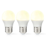 Nedis LED Pære E27 | G45 | 4.9 W | 470 lm | 2700 K | Varm Hvid | Retro stil | Frosted | 3 stk