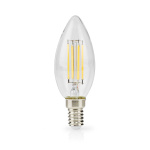 Nedis LED-lampe Pære E14 | Stearinlys | 4.5 W | 470 lm | 2700 K | Dæmpbar | Varm Hvid | Retro stil | 1 stk. | Klart