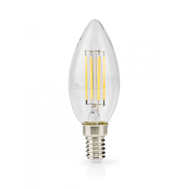 Nedis LED-lampe Pære E14 | Stearinlys | 4.5 W | 470 lm | 2700 K | Dæmpbar | Varm Hvid | Retro stil | 1 stk. | Klart