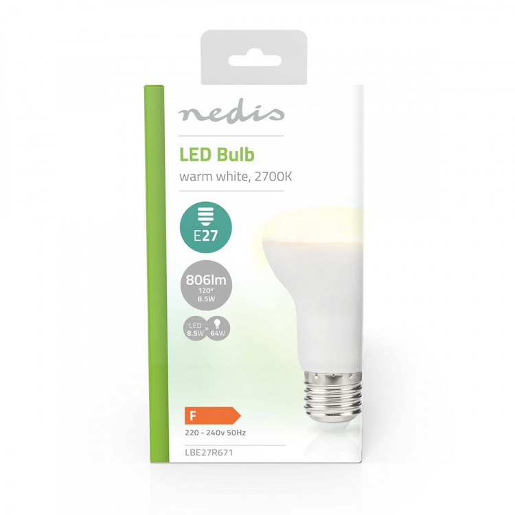 Nedis LED Pære E27 | R63 | 8.5 W | 806 lm | 2700 K | Varm Hvid | Retro stil | Klart | 1 stk