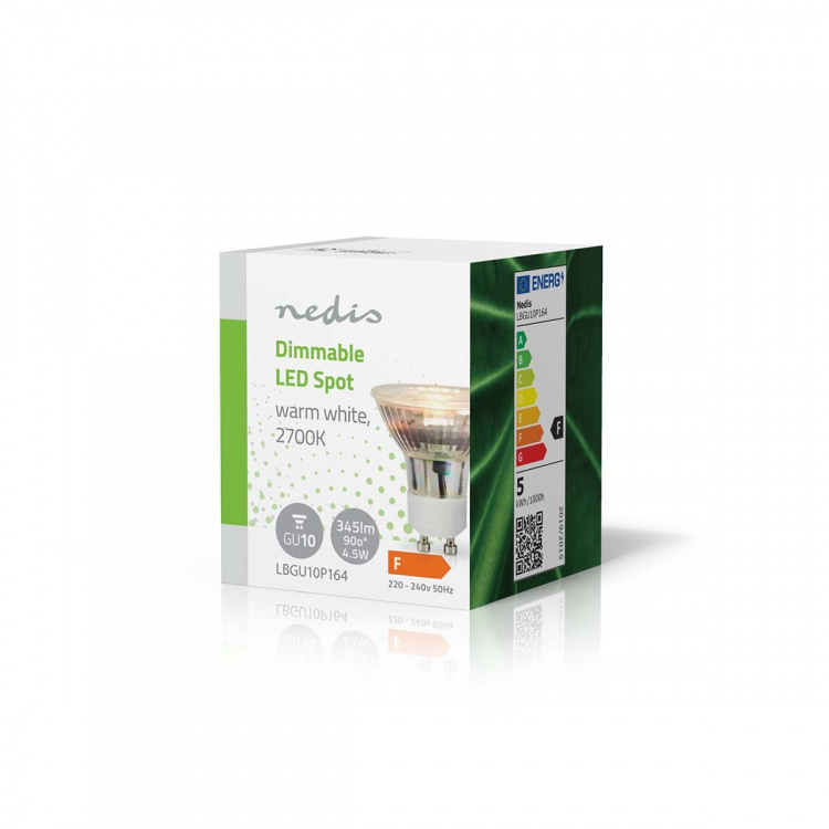 Nedis LED Pære GU10 | Spot | 4.5 W | 345 lm | 2700 K | Dæmpbar | Varm Hvid | Retro stil | 1 stk