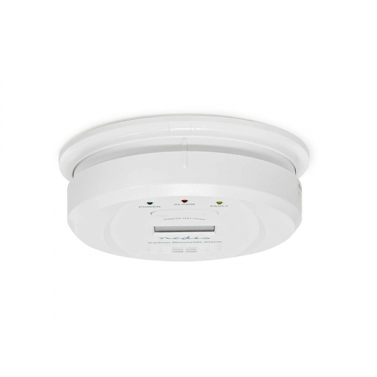 Nedis Kulilte alarm | Batteri | Batteri levetid op til: 5 År | Med pause-knap | Med testknap | 85 dB | Hvid