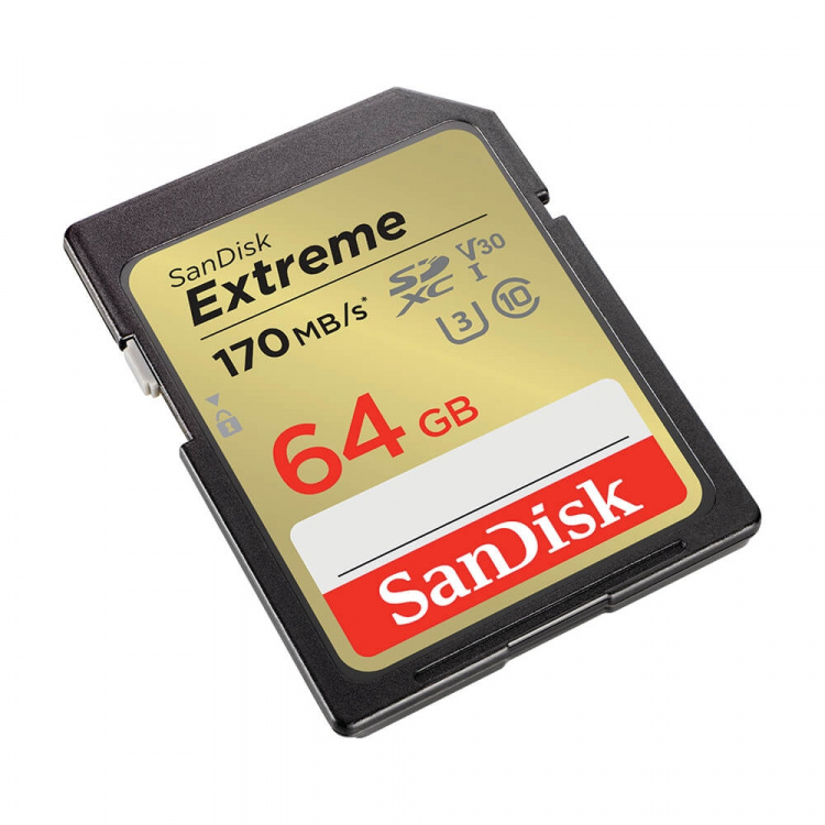 SanDisk SDXC Extreme 64GB 170MB/s UHS-I C10 V30 U3 SanDisk SDXC Extreme 64GB 170MB/s UHS-I C10 V30 U3