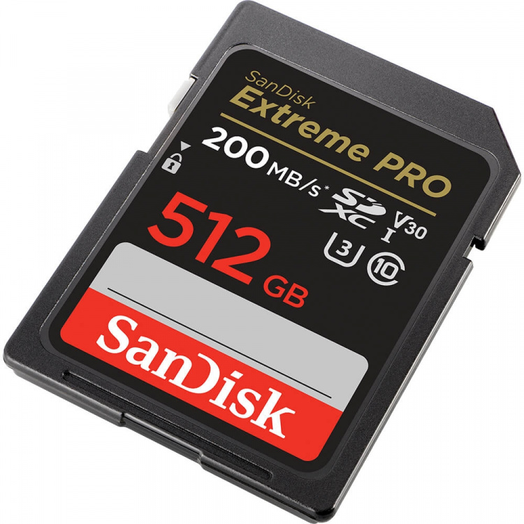 SanDisk SDXC Extreme Pro 512GB 200MB/s UHS-I C10 V30 U3 SanDisk SDXC Extreme Pro 512GB 200MB/s UHS-I C10 V30 U3