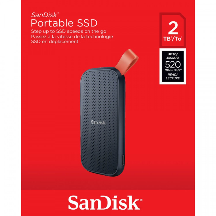SanDisk Bærbar SSD 2TB 520MB/s Læs USB 3.2 Gen 2