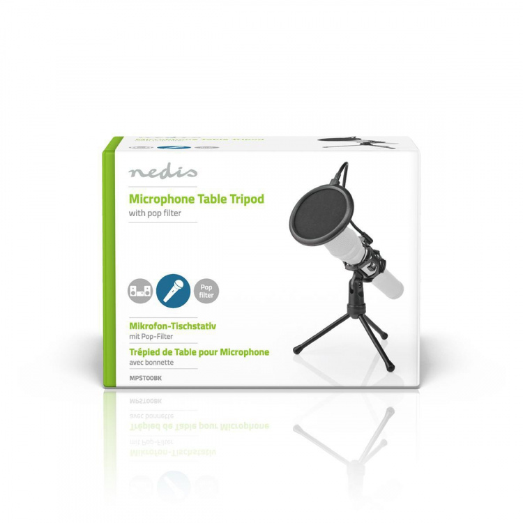Nedis mikrofonstativ | Ben Base | Holder diameter: Under 40 mm mm | ABS / Metal | Sort