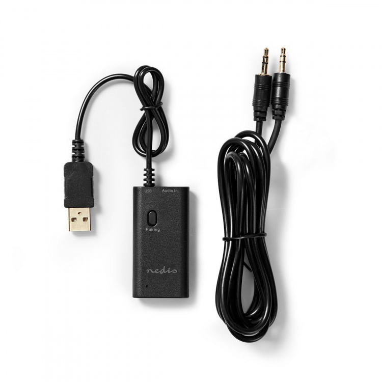 Nedis Bluetooth® Transmitter | Tilslutninger indgang: 1x AUX / 1x USB | SBC | Op til 1 enhed | Sort