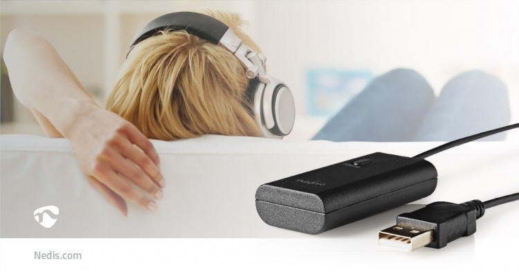 Nedis Bluetooth® Transmitter | Tilslutninger indgang: 1x AUX / 1x USB | SBC | Op til 1 enhed | Sort