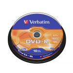 DVD-R 16X 4.7GB 10 Pack Spindel Mat Sølv