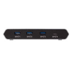 4-Port Hub USB-desktop Aluminium/Sort