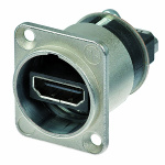 Neutrik HDMI-gennemføringsadapter, sort D-formet hus