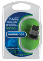 Bandridge High Speed Hdmi Med Ethernet Adapter Vinkel 90° HDMI-Stik - HDMI Hun Grå