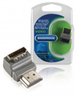 Bandridge High Speed Hdmi Med Ethernet Adapter Vinkel 90° HDMI-Stik - HDMI Hun Grå