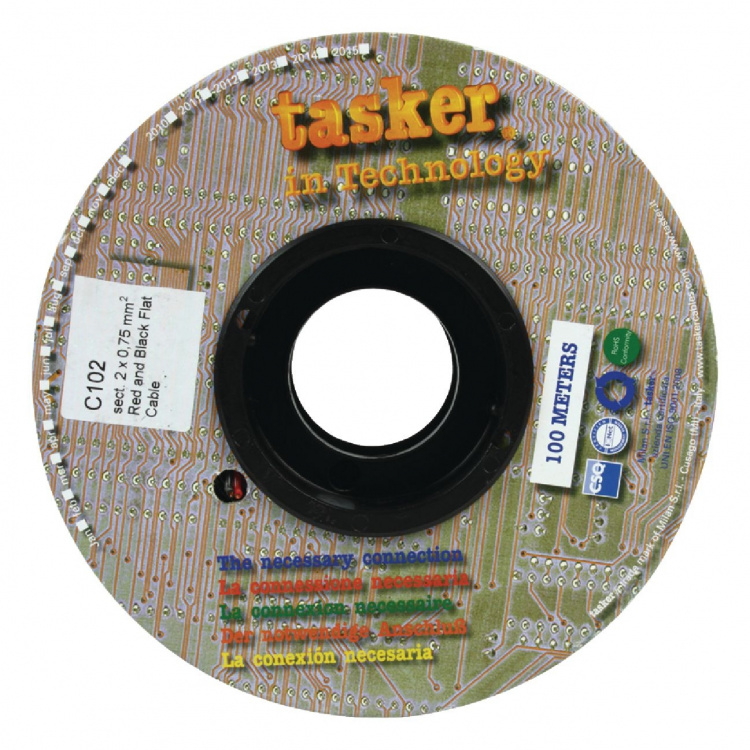 Tasker Højttalerkabel På Rulle 2x 0.75 mm² 100 m Sort/Rød