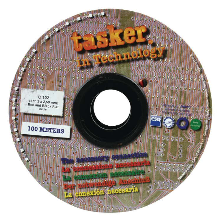 Tasker Højttalerkabel På Rulle 2x 2.50 mm² 100 m Sort/Rød