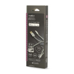 Nedis Lightning Kabel | USB 2.0 | Apple Lightning 8-pin | USB-A Han | 480 Mbps | Guldplateret | 1.00 m | Runde | Flettet / Nylon | Aluminium | Cover Window Box