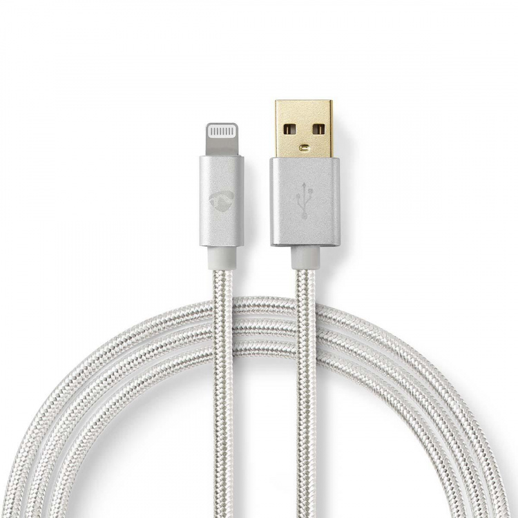Nedis Lightning Kabel | USB 2.0 | Apple Lightning 8-pin | USB-A Han | 480 Mbps | Guldplateret | 1.00 m | Runde | Flettet / Nylon | Aluminium | Cover Window Box