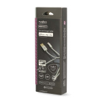 Nedis Lightning Kabel | USB 2.0 | Apple Lightning 8-pin | USB-A Han | 480 Mbps | Guldplateret | 2.00 m | Runde | Flettet / Nylon | Aluminium | Cover Window Box