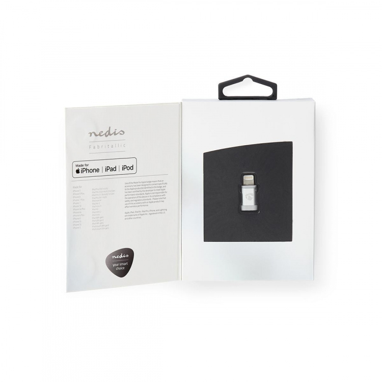 Nedis Lightning Adapter | Apple Lightning 8-pin | USB Micro-B Hun | Guldplateret | Runde | Aluminium | Cover Window Box