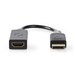 Nedis Displayport kabel | DisplayPort Han | HDMI ™ -udgang | 4K@30Hz | Guldplateret | 0.20 m | Runde | PVC | Antracit | Box