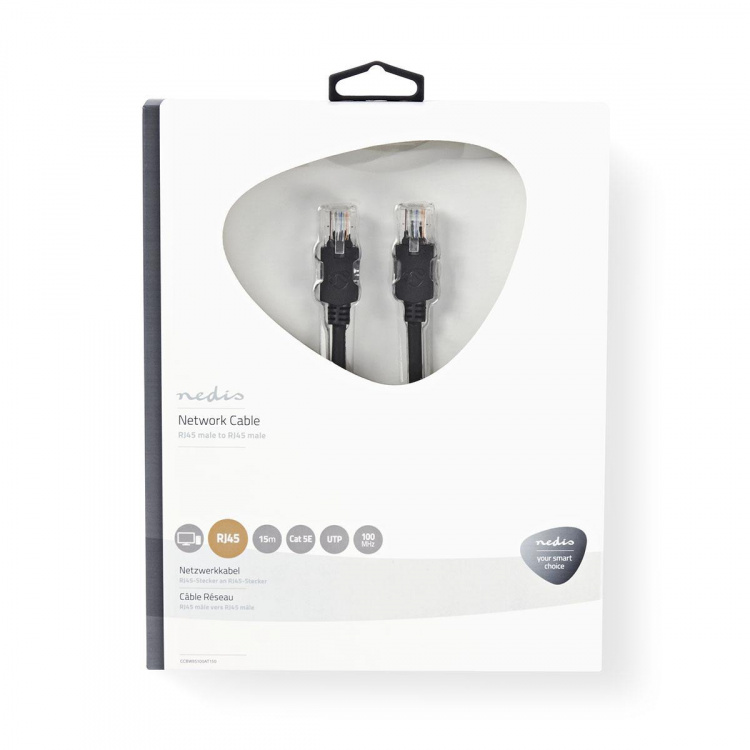Nedis CAT5e netværkskabel | U/UTP | RJ45 Han | RJ45 Han | 15.0 m | Runde | LSZH | Antracit | Window Box