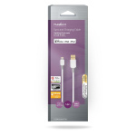Nedis Lightning Kabel | USB 2.0 | Apple Lightning 8-pin | USB-A Han | 480 Mbps | Guldplateret | 1.00 m | Runde | PVC | Grå / Hvid | Box