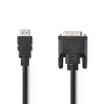 Nedis HDMI™ kabel | HDMI™ Stik | DVI-D 24 + 1-pin han | 1080p | Nikkelplateret | 5.00 m | Lige | PVC | Sort | Konvolut