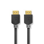 Nedis High Speed ​​HDMI ™ kabel med Ethernet | HDMI™ Stik | HDMI™ Stik | 4K@60Hz | ARC | 18 Gbps | 1.00 m | Runde | PVC | Antracit | Box