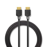 Nedis High Speed ​​HDMI ™ kabel med Ethernet | HDMI™ Stik | HDMI™ Stik | 4K@60Hz | ARC | 18 Gbps | 2.00 m | Runde | PVC | Antracit | Box