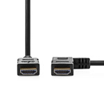 Nedis High Speed ​​HDMI ™ kabel med Ethernet | Lige Hooked HDMI ™ stik | HDMI™ Stik | 4K@30Hz | 10.2 Gbps | 1.50 m | Runde | PVC | Sort | Konvolut