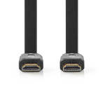 Nedis High Speed ​​HDMI ™ kabel med Ethernet | HDMI™ Stik | HDMI™ Stik | 4K@30Hz | 10.2 Gbps | 3.00 m | Fladt | PVC | Sort | Konvolut