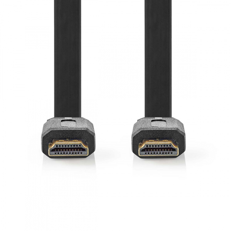 Nedis High Speed ​​HDMI ™ kabel med Ethernet | HDMI™ Stik | HDMI™ Stik | 4K@30Hz | 10.2 Gbps | 3.00 m | Fladt | PVC | Sort | Konvolut